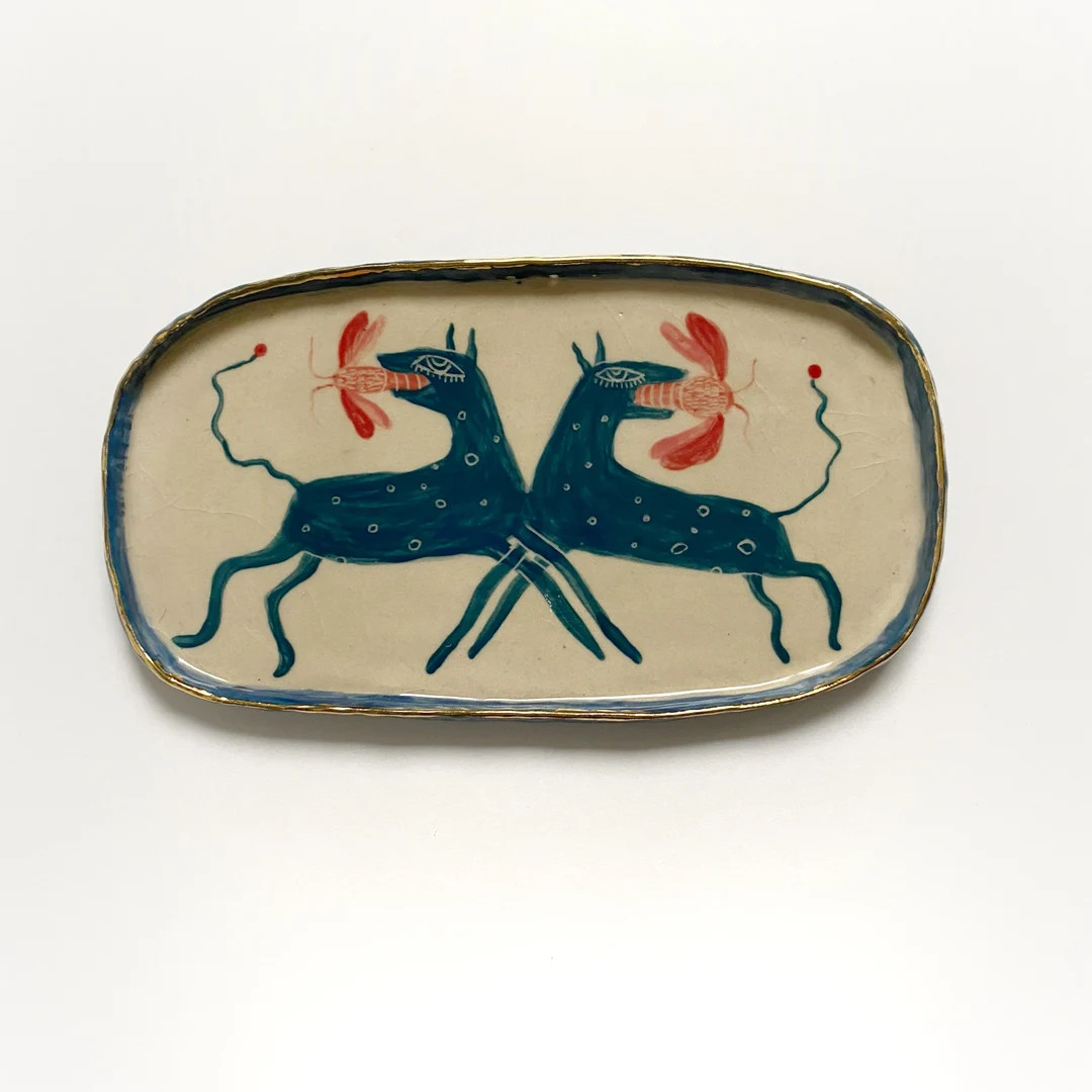 Handmade Ceramic Wolf Plate - Ring Dish, Smudging Plate, Wall Decor - Etsy | Etsy (US)