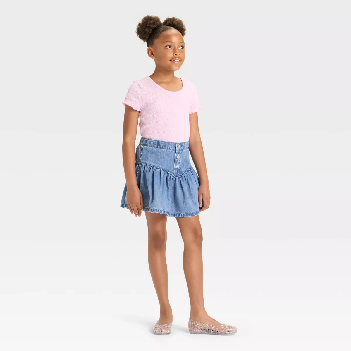 Girls' Denim Ruffle Flare Skirt - Cat & Jack™ | Target