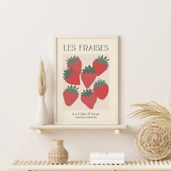 Strawberries Print  Digital Art Download  Strawberry Fruit - Etsy | Etsy (US)