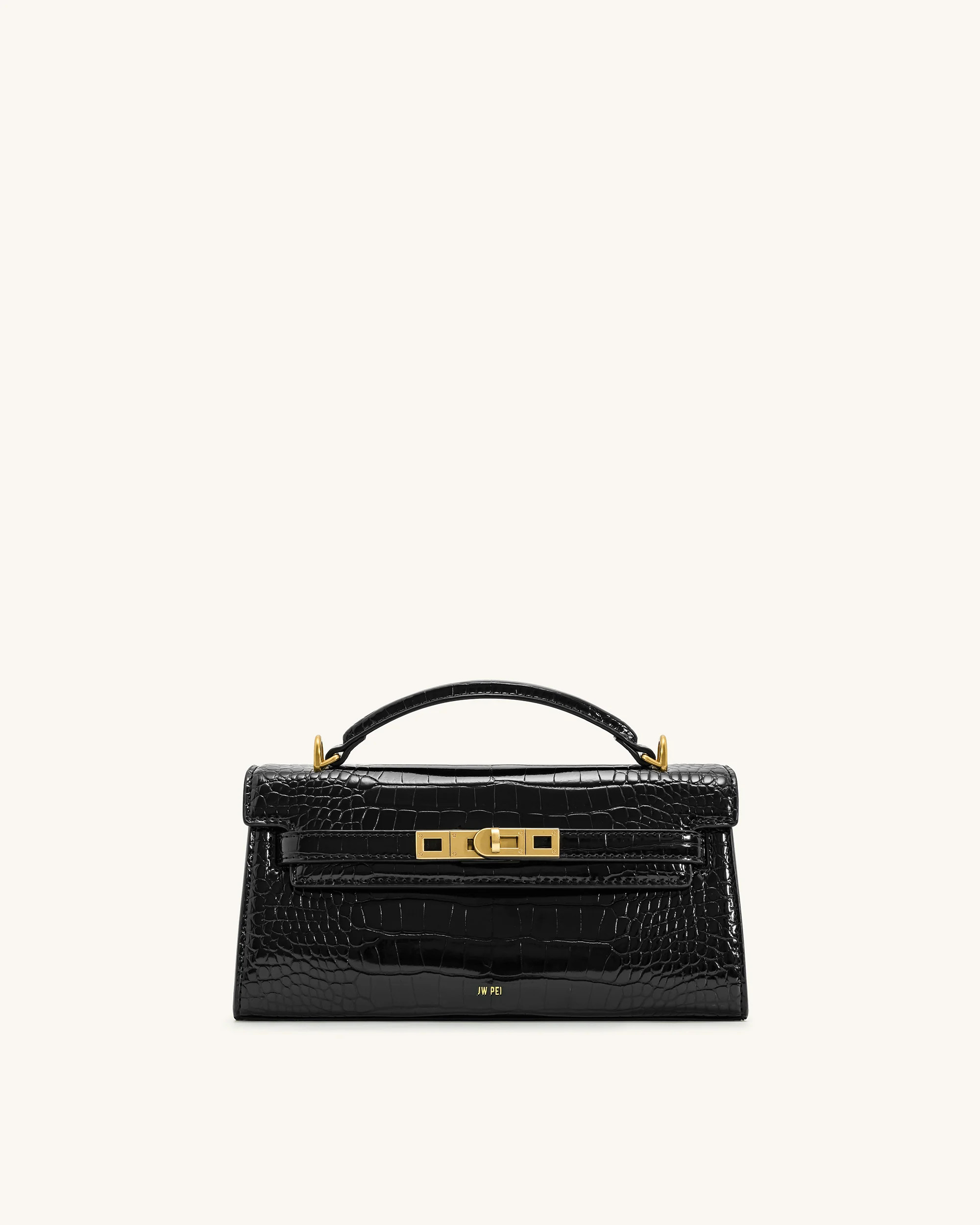 Noor Top Handle Bag - Black Croc | JW PEI US