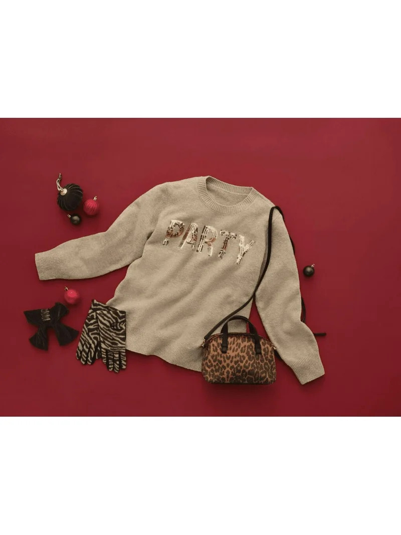 Terra & Sky Women's Plus Holiday Talking Sweater, Midweight, Sizes 0X-4X | Walmart (US)