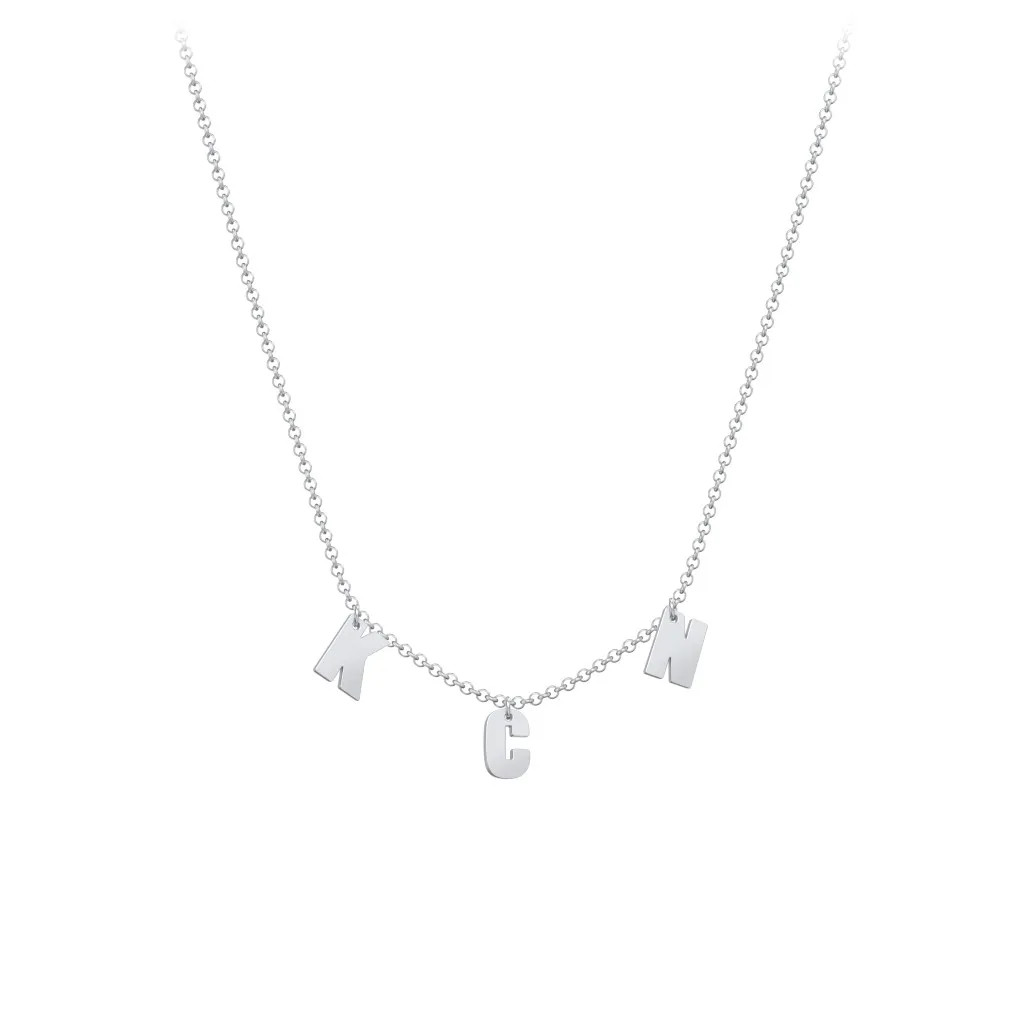 Initial Necklace with 3 Letters - Modern | Jewlr