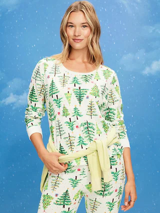 Scoop-Neck Waffle Pajama Top for Women | Old Navy (US)