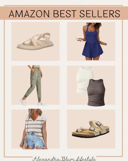 Amazon best sellers! Athletic dress, sandals, tank tops, and cargo joggers hiking pants!

#LTKShoeCrush #LTKSeasonal #LTKFindsUnder100