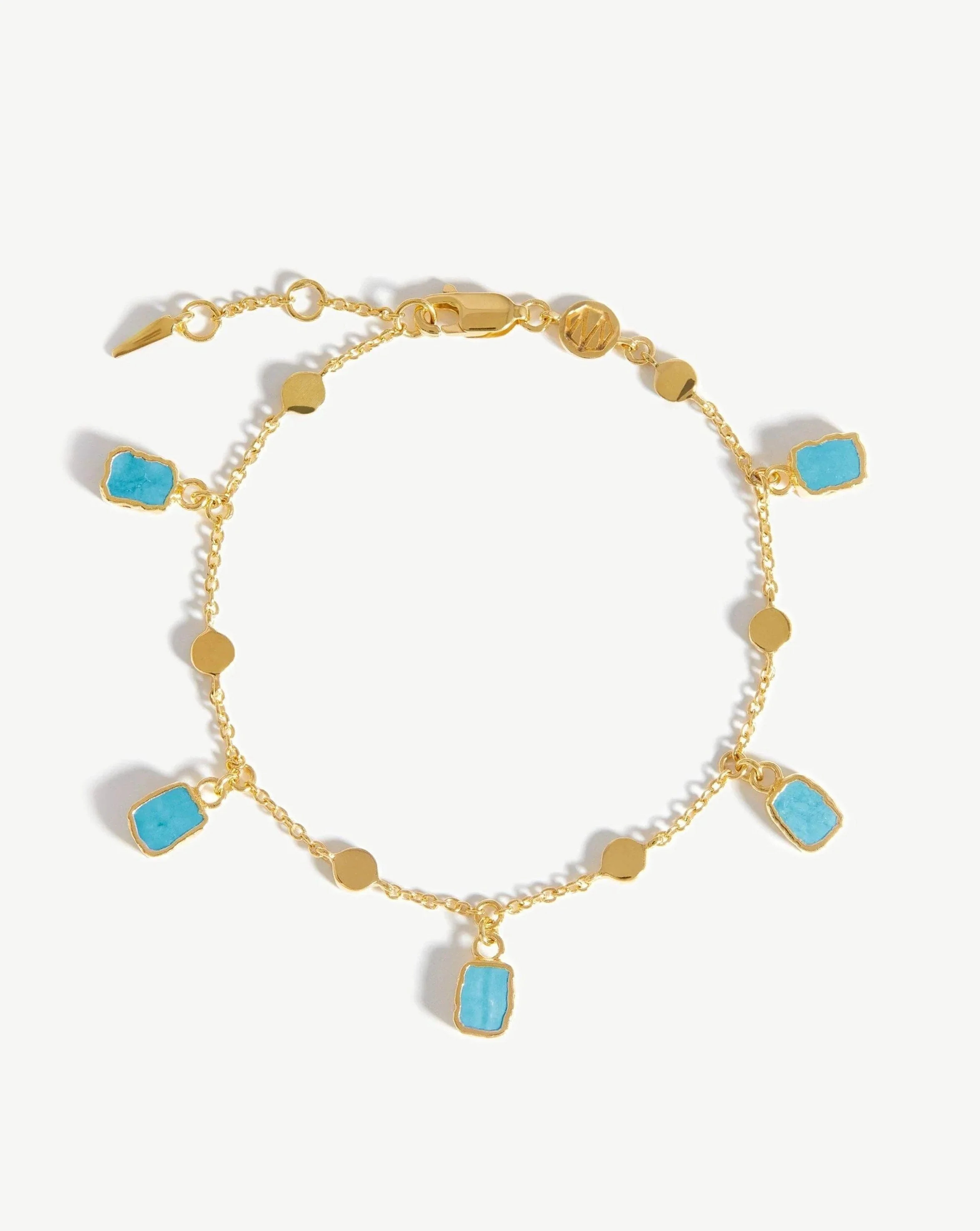 Lena Charm Bracelet | 18ct Gold Plated/Turquoise | Missoma UK