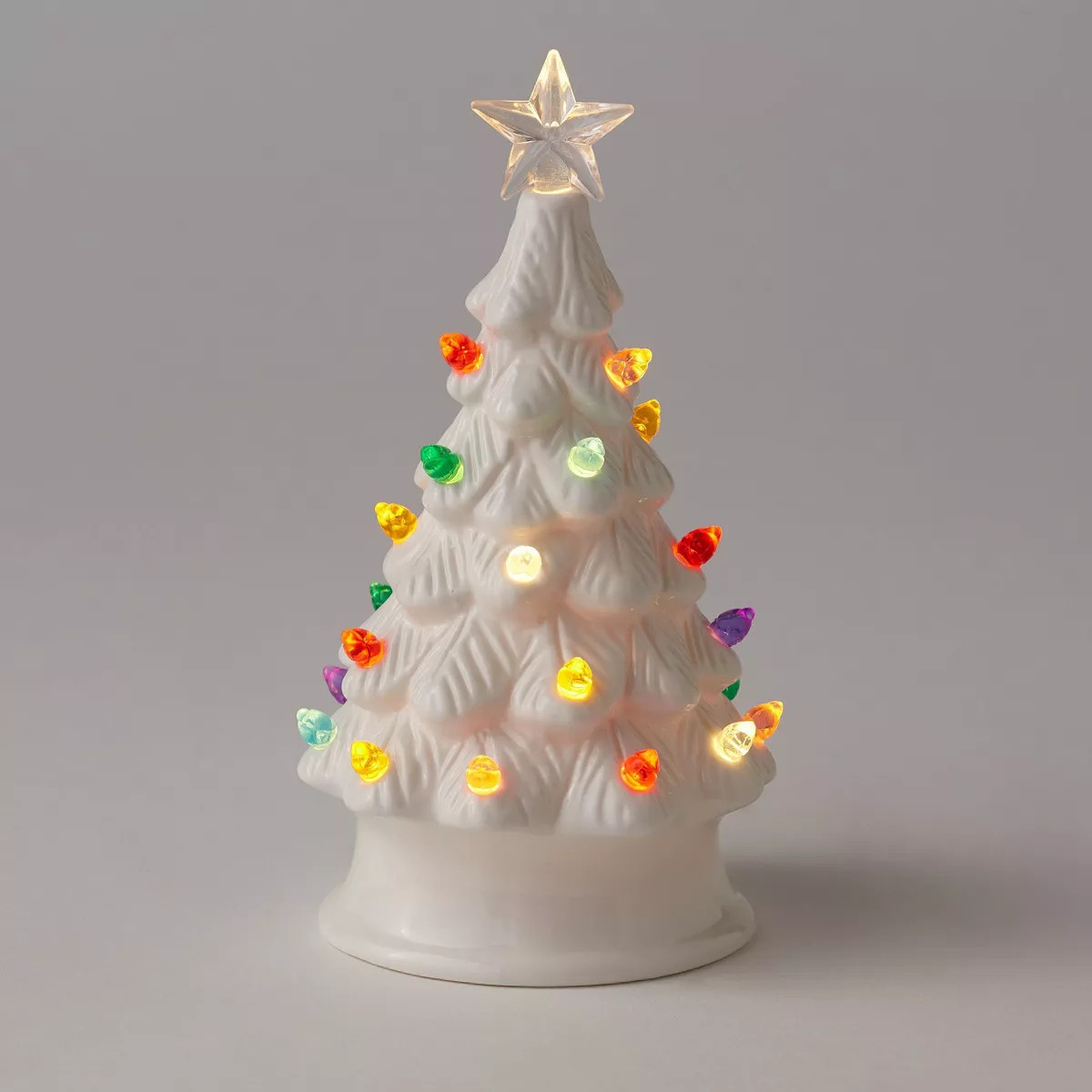 6.875" Battery Operated Lit Ceramic Christmas Tree White - Wondershop™ | Target
