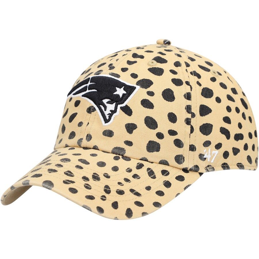 Women's New England Patriots '47 Tan Cheetah Clean Up Adjustable Hat | NFL Shop