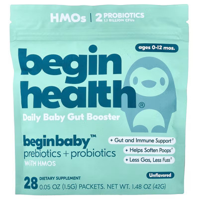 Begin Health Beginbaby™ Prebiotics + Probiotic, Ages 0-12 Months, Unflavored, 28 Packets, 0.05 oz (1.5 g) Each | Target
