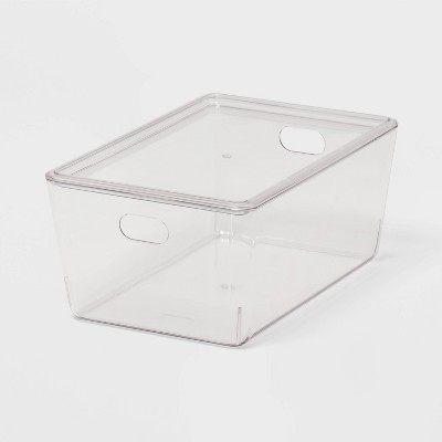 4L Stacking Clear Bin with Lid - Brightroom™: PET, Lidded, Stackable, Universal Storage, 10.15"x6.81"x4.52" | Target