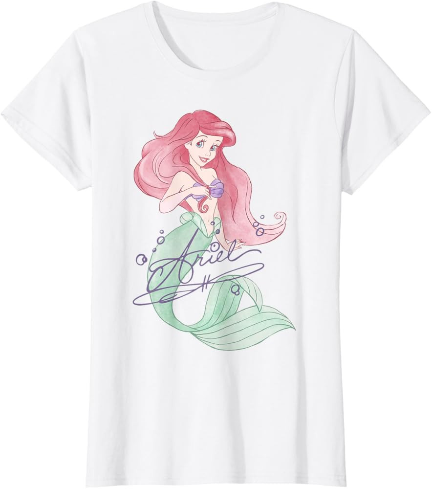 Disney The Little Mermaid Ariel Signed Portrait T-Shirt | Amazon (US)