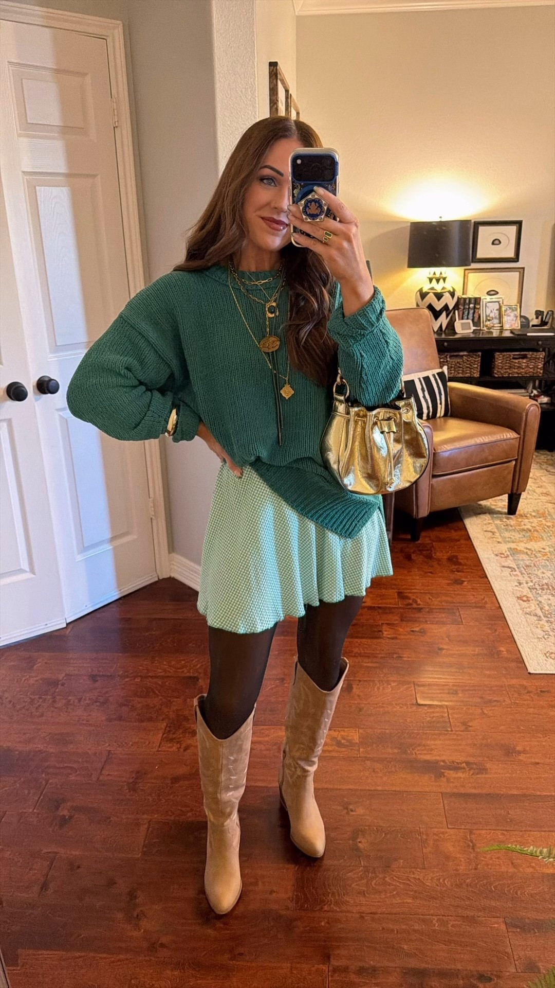 Winter cold weather comfy date night outfit inspo dinner date @aerie sweater @target skirt @noosh fleece lined tights knee high boots @amazon

#LTKSeasonal #LTKOver40 #LTKValentine