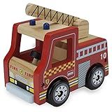 Wooden Wheels Natural Beech Wood Fire Engine by Imagination Generation Red | Amazon (US)