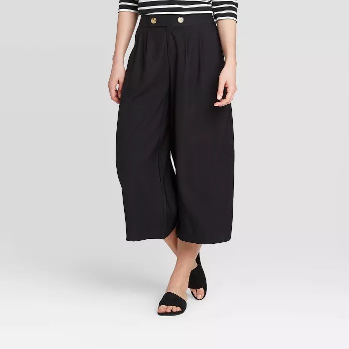 Women's High-Rise Wide Leg Front Pleat Cropped Pants - Who What Wear™ | Target