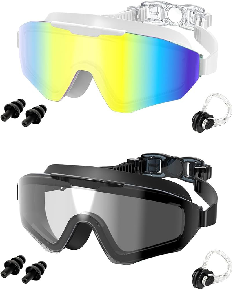 Swim Goggles 2 Pack for Adult Men Women, Anti-fog UV Protection No Leak 180\u00b0 Wide View Clear... | Amazon (US)