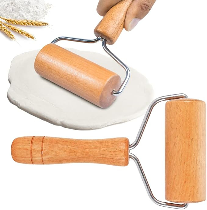 Watris Veiyi Small Rolling Pin, Wooden Dough Roller, Non-Stick Pizza Roller, Dough Baker Roller S... | Amazon (US)