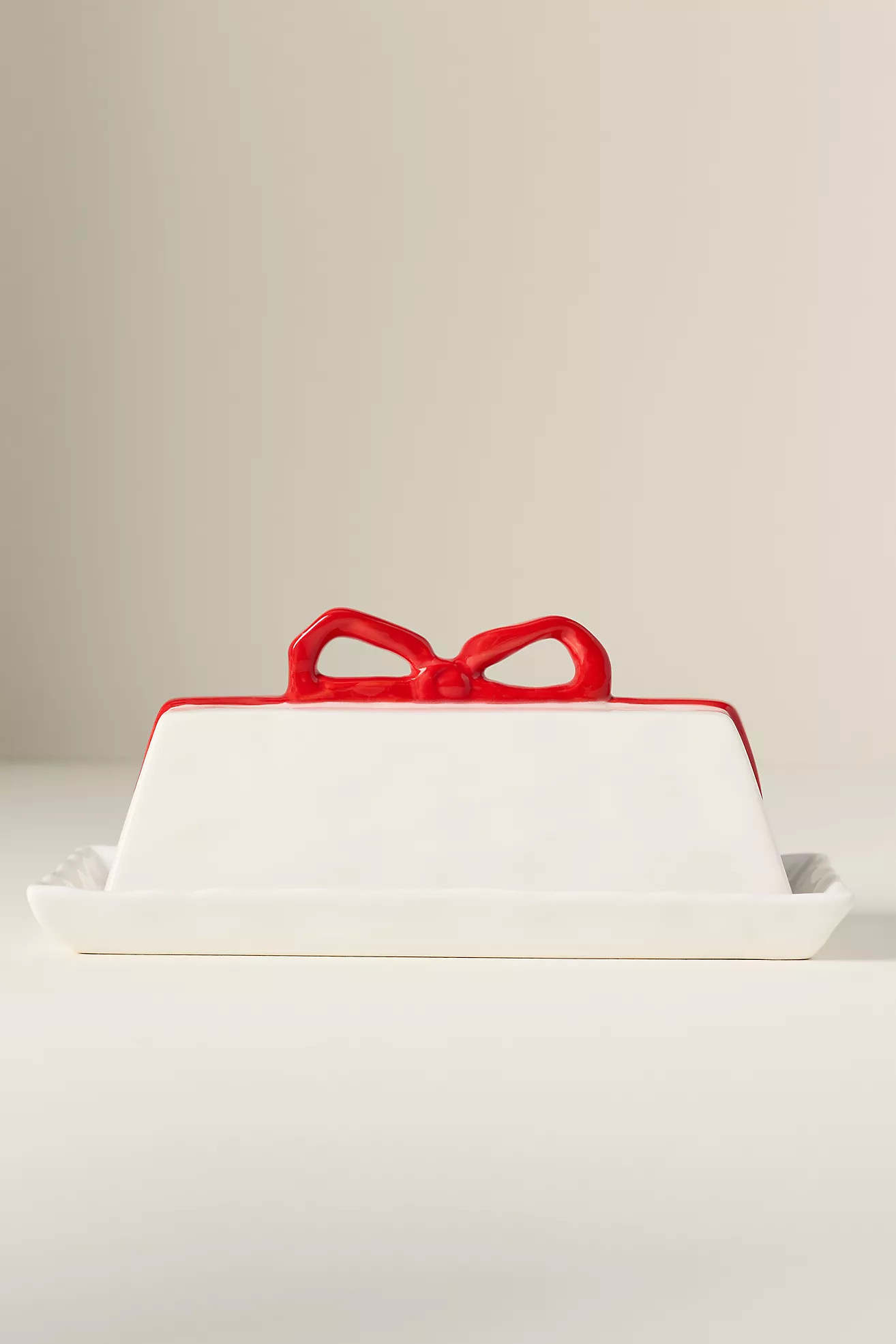 Benedita Bow Ceramic Stoneware Butter Dish | Anthropologie (US)