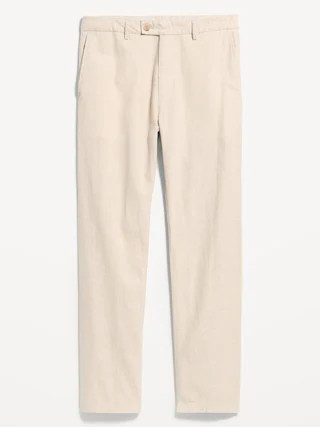 90's Straight-Fit Linen-Blend Dress Pants | Old Navy (US)