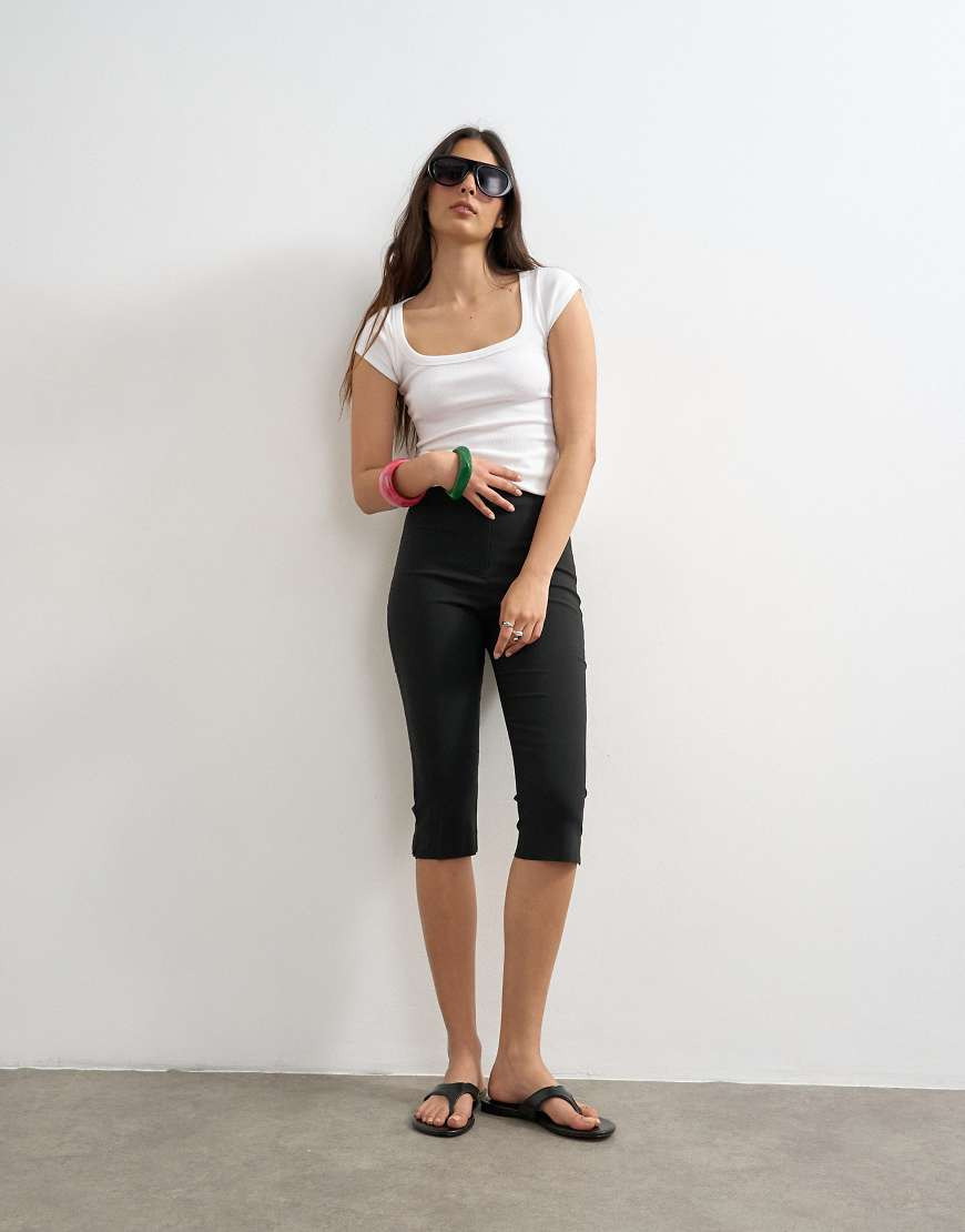 Topshop bengaline capri pants in black | ASOS (Global)
