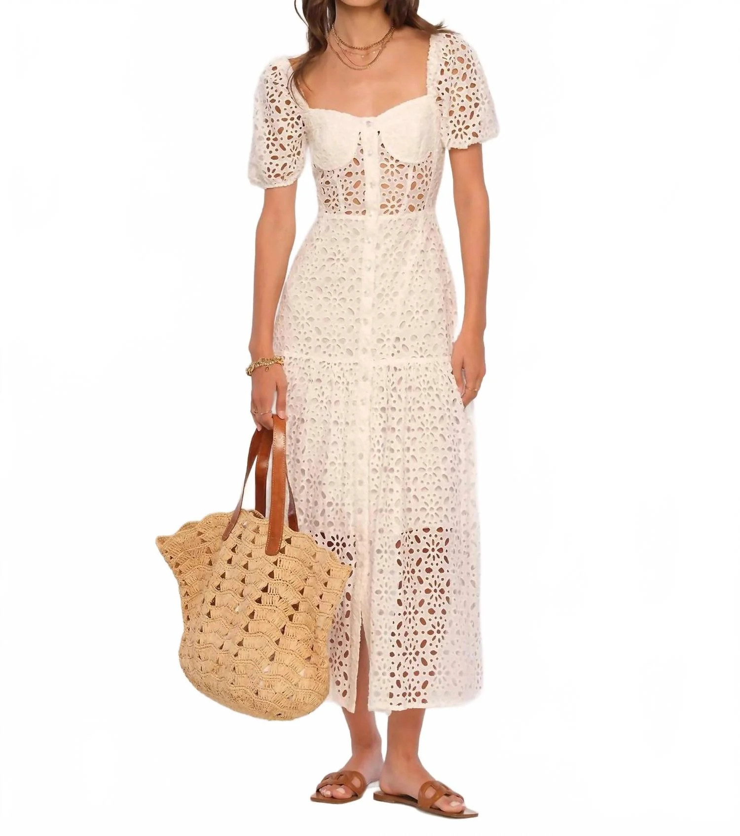 Sarella Dress In Eggshell | Shop Simon