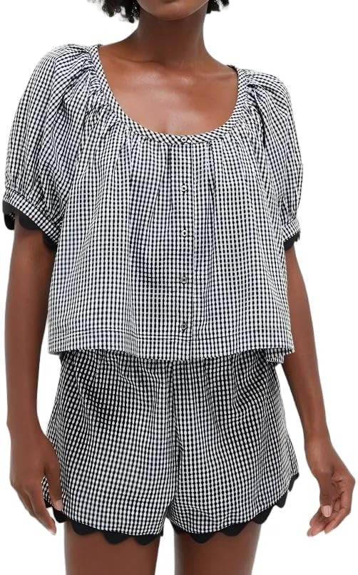 VAOYIU Women's Casual Elegance Two-Piece Linen Outfit Set with Scalloped Hem Summer Round Neck Pu... | Amazon (US)