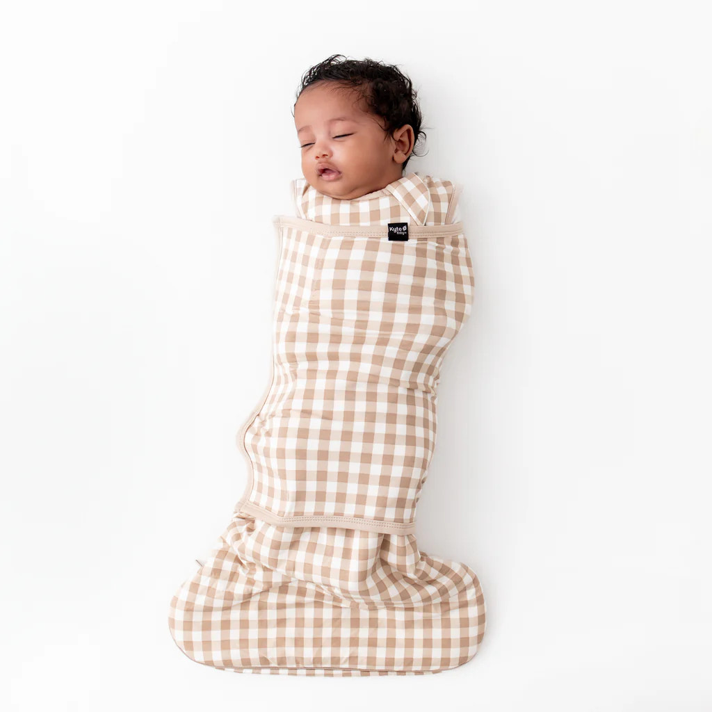Sleep Bag Swaddler in Gingham Bisque 1.0 | Kyte Baby