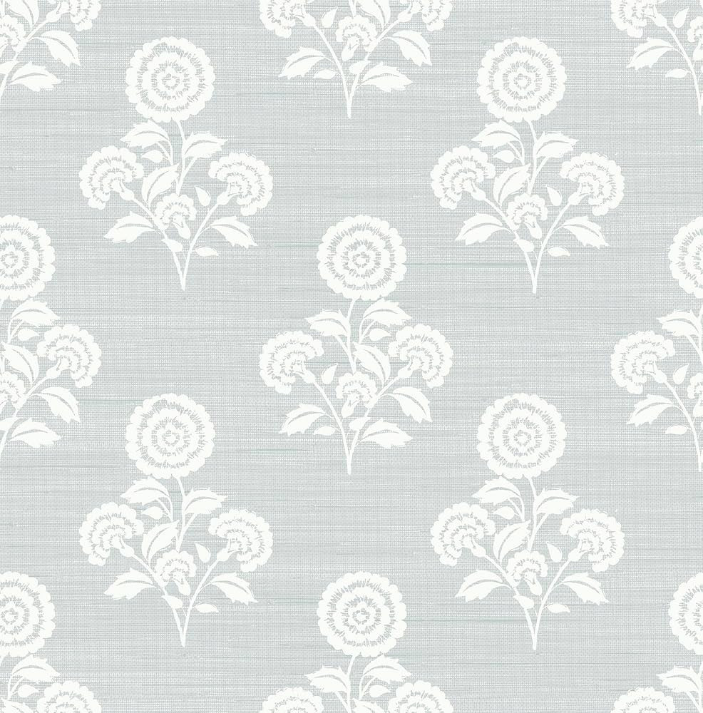 Flourish Block Print Whisper Blue Faux Grasscloth Peel and Stick Wallpaper, SSS6310 | Amazon (US)