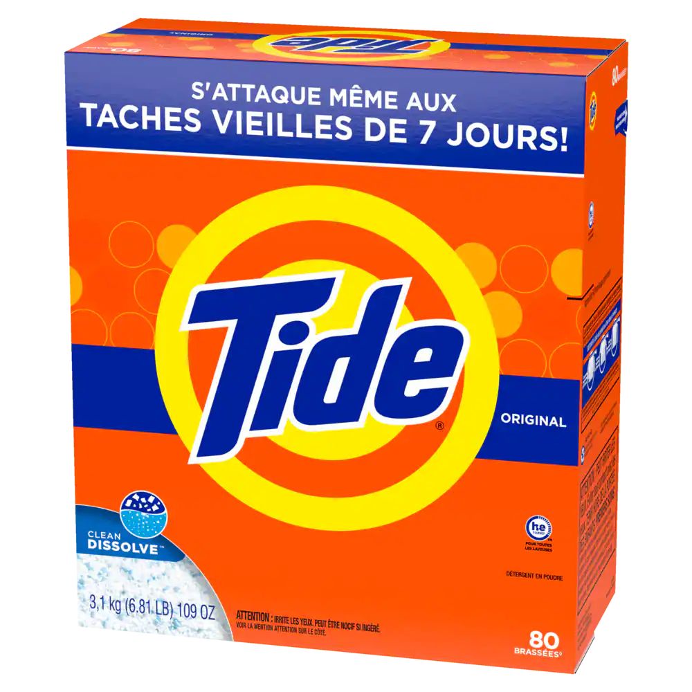 Tide Powder Laundry Detergent, Original Scent, 80-Load, 3.1-kg | Canadian Tire