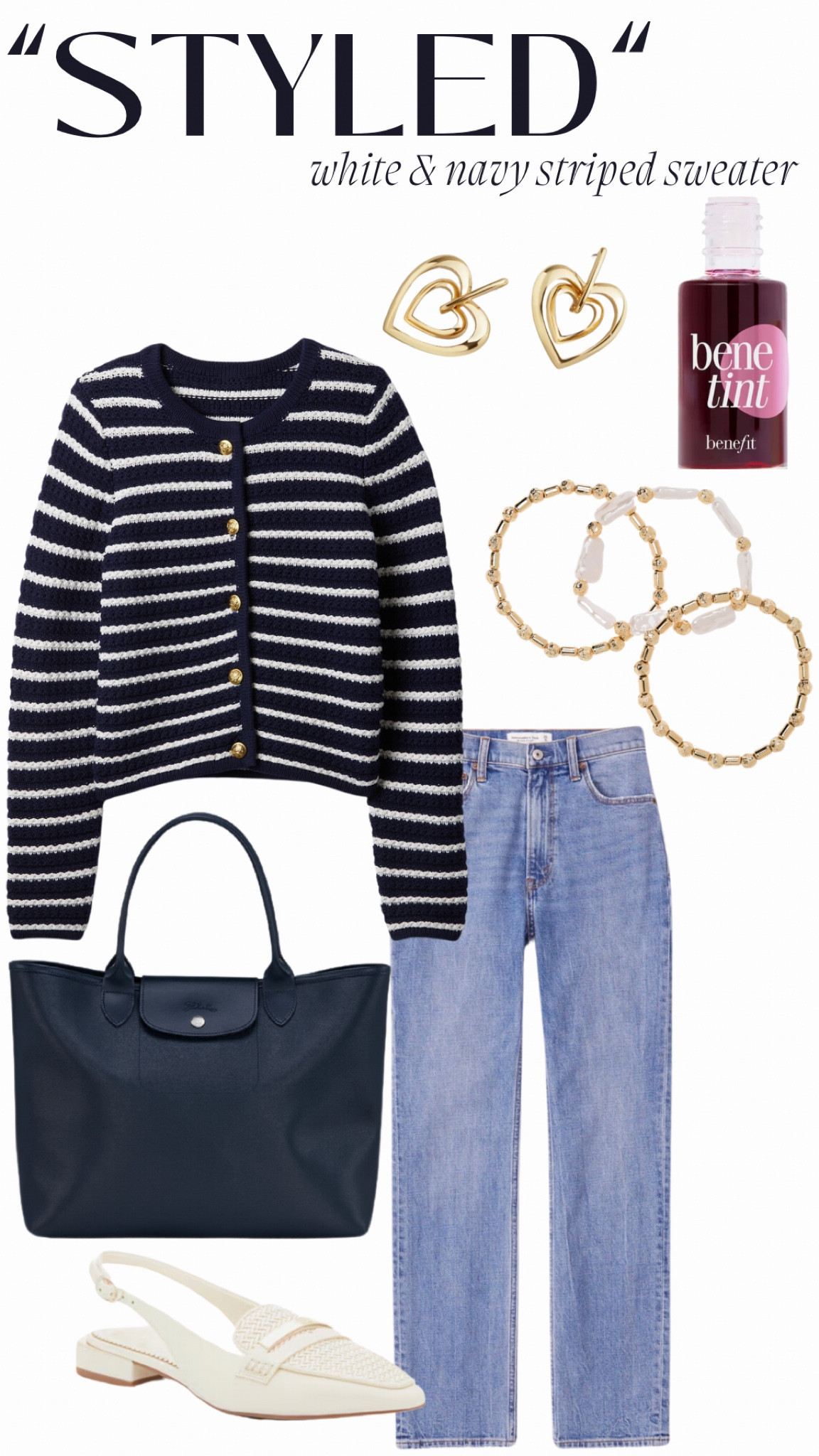 “Styled” blue & white striped cardigan from Gap Factory

Jeans: Abercrombie
Off White Slingback Flats: Vince Camuto
Heart Drop Earrings: BaubleBar
Set of 3 Stretch Gold Bracelets: Nordstrom 
Liquid Lip & Blush Tint: Benetint by Benefit
Bag: Longchamp


#LTKSeasonal #LTKitbag #LTKshoecrush
