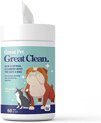 Great Pets - Body Wpes & Eye Tear Stain Remover Wipes for Dogs & Cats - Wash & Clean Eyes, Paws, Ski | Amazon (US)