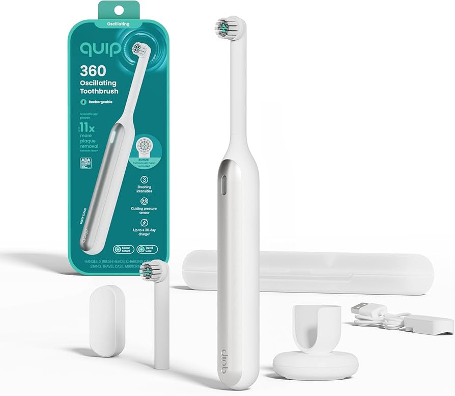Quip 360 Oscillating Rechargeable Electric Toothbrush with Extra Brush Head - Soft Bristles, Pres... | Amazon (US)