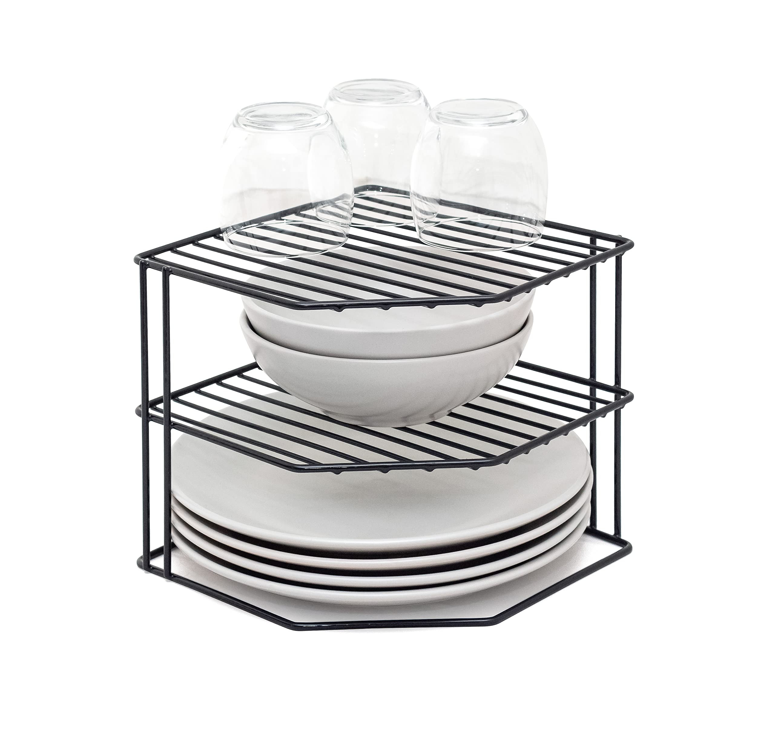 simplywire – 3 Tier Plate Rack - Kitchen Cupboard Organiser – Black | Amazon (UK)