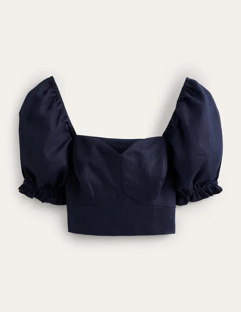 Sweetheart Linen Cropped Top | Boden (UK & IE)