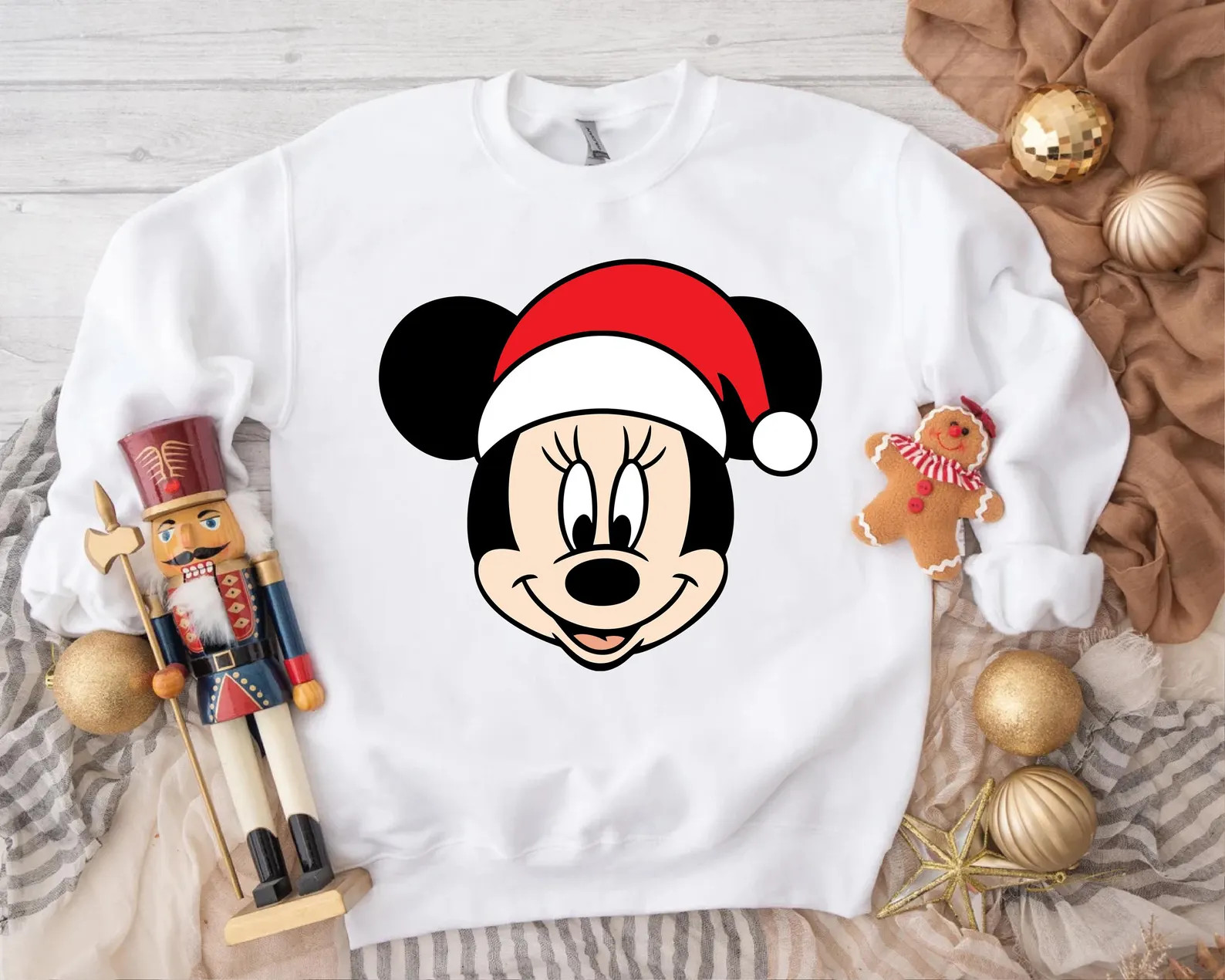 Christmas Mickey Head Santa Sweatshirt, Disney Christmas Mickey Head Hoodie, Mickey Head Xmas Swe... | Etsy (US)