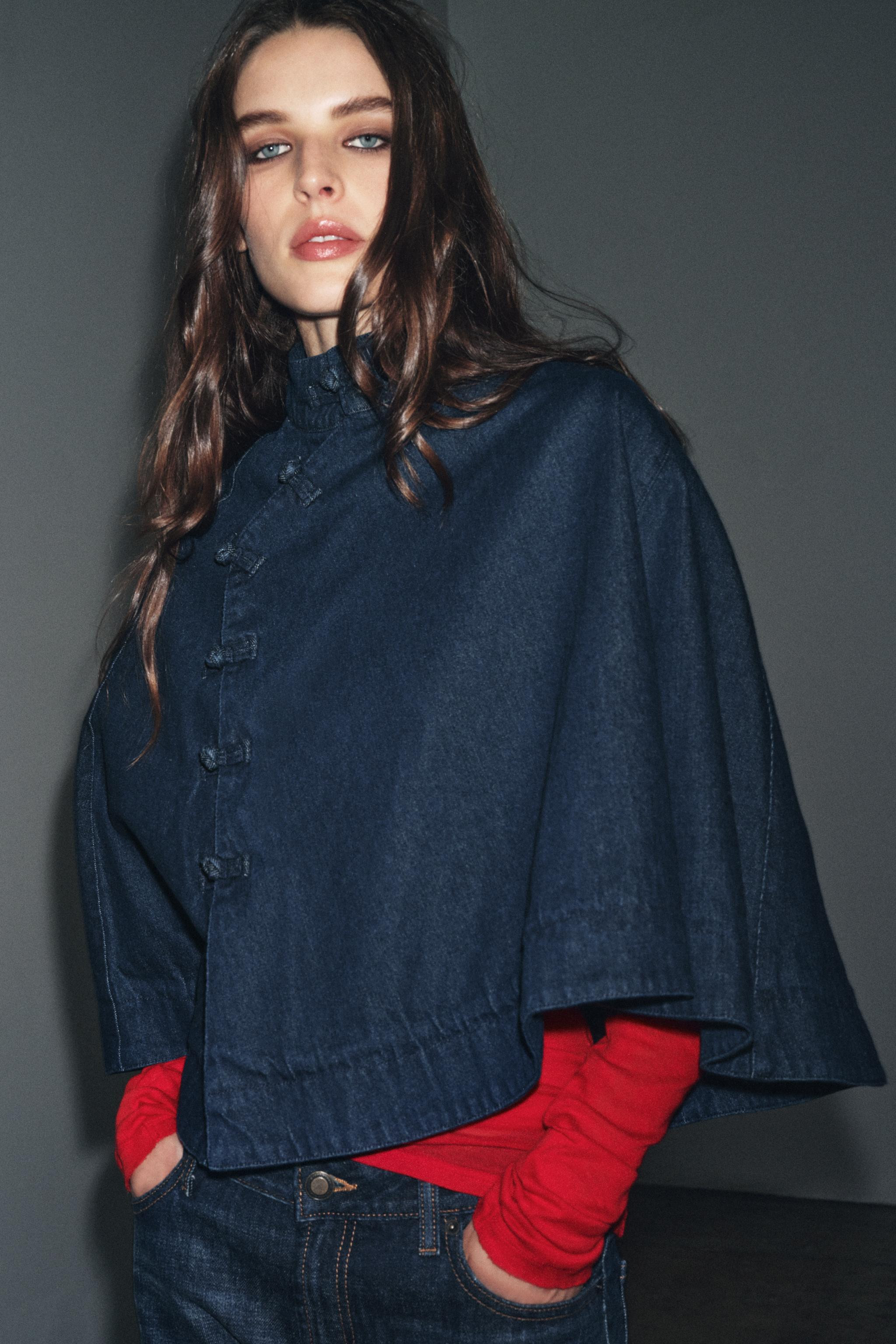 DENIM TOGGLE CAPE | Zara US