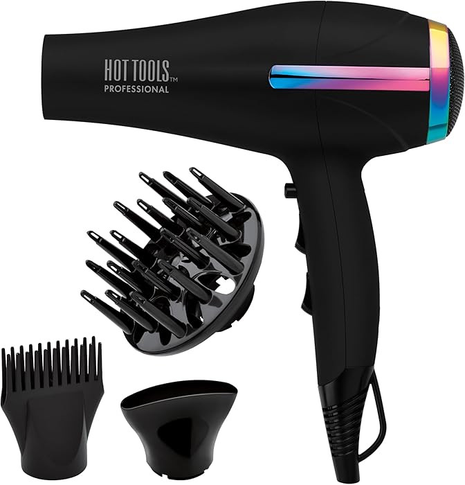HOT TOOLS Professional Ceramic Rainbow Hair Dryer - Fast Drying Blow Dryer with Quiet Operation a... | Amazon (US)