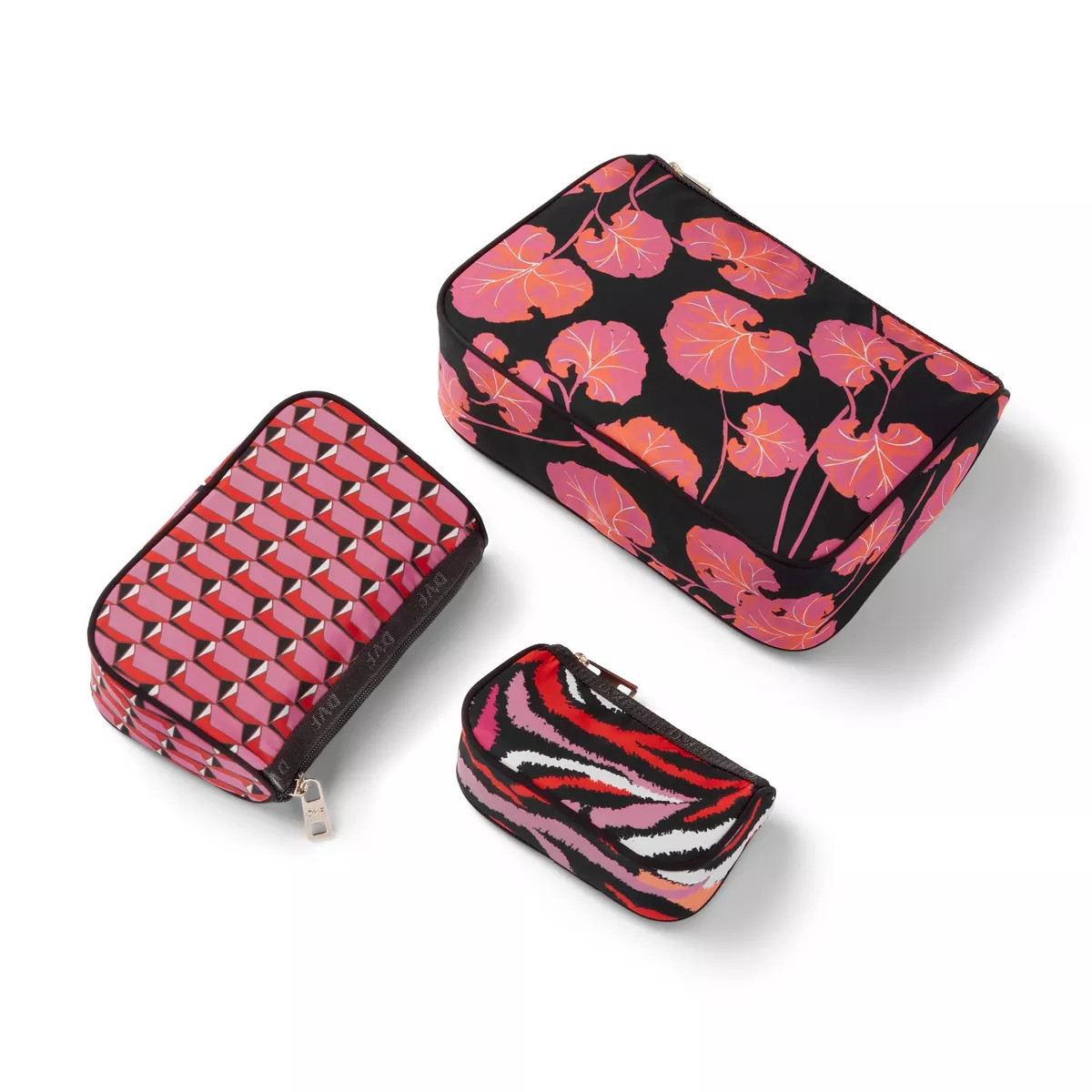 Geranium Leaf/Modern Geo/Disco Zebra 3-Pack Travel Pouches - DVF for Target | Target