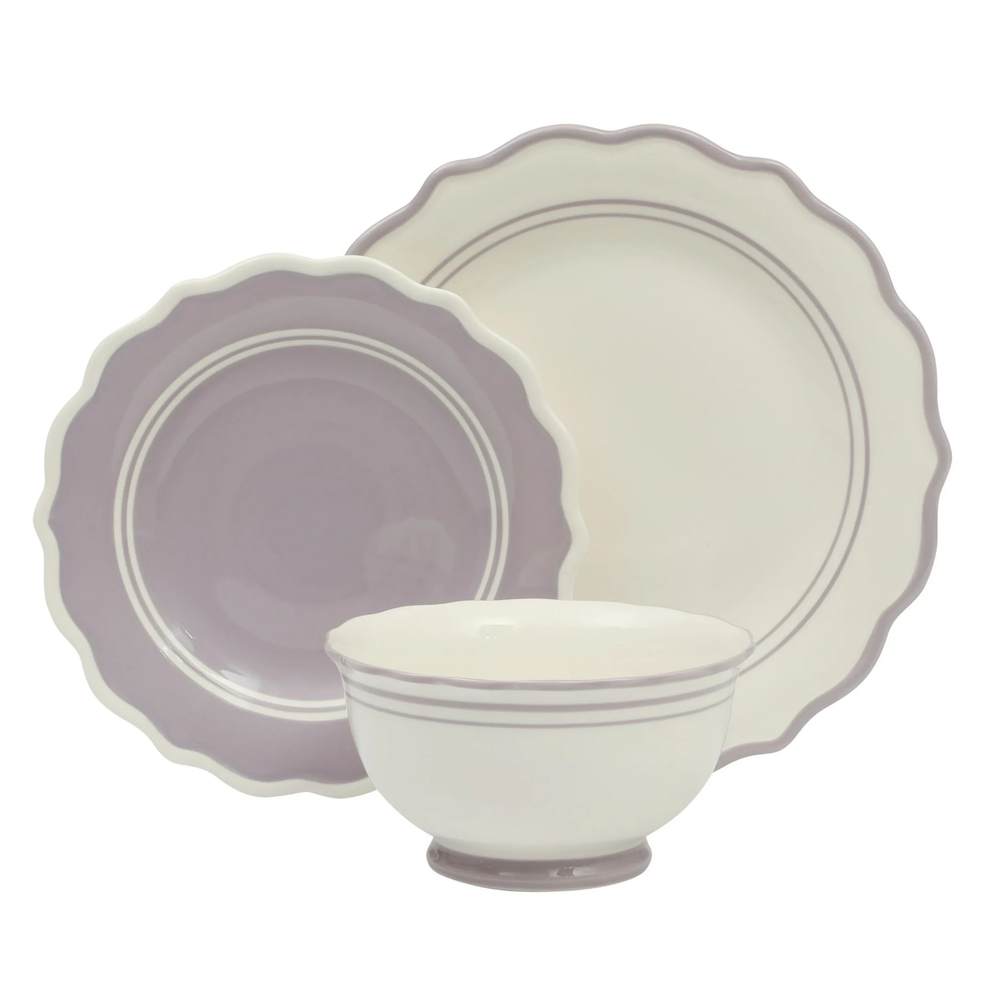 The Pioneer Woman Ainsley 12-Piece Ceramic Dinnerware Set, Iris | Walmart (US)