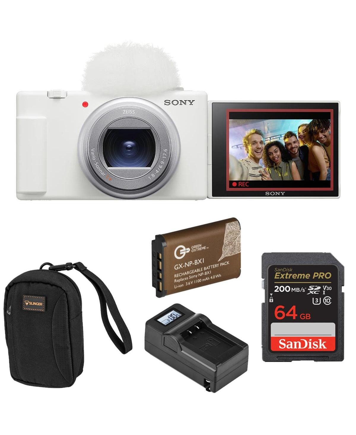 Sony Sony Zv-1 Ii Vlog Camera for Content Creators and Vloggers, Bundle With Extra Battery, Smart Charger With Screen, 64GB Sd Card, Slinger Camera - | Macy's