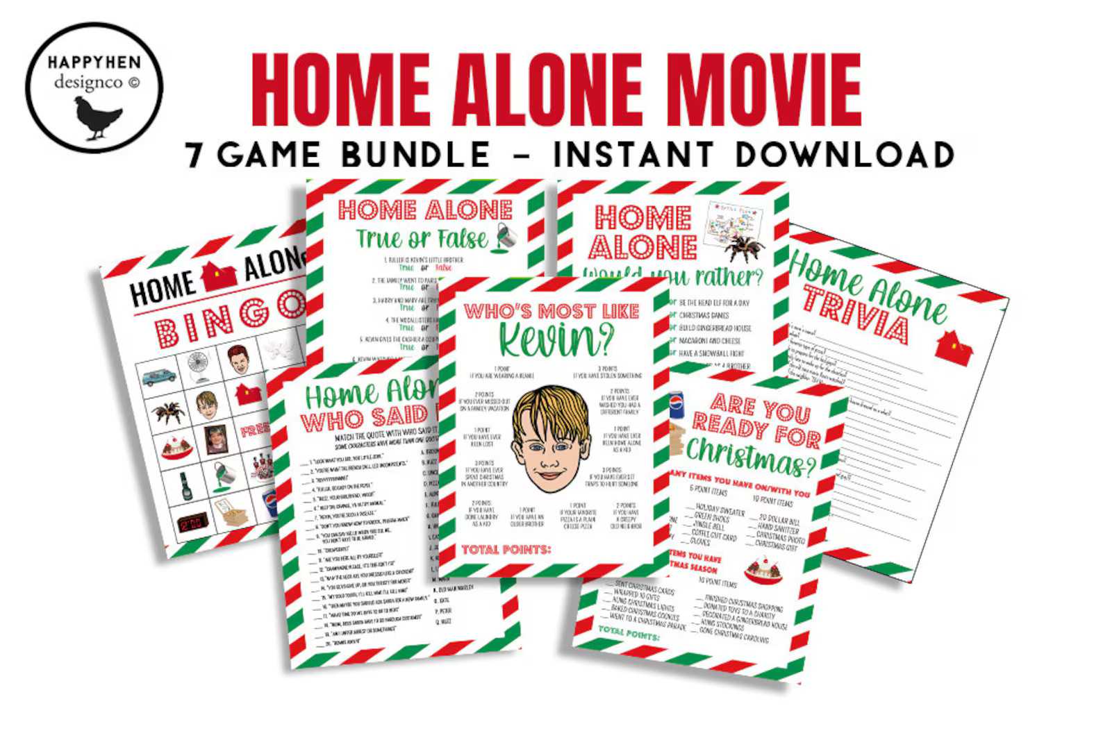 Home Alone Movie Games Bundle Digital Game Printable Christmas Party Movie Night 8.5x11 Instant D... | Etsy (US)