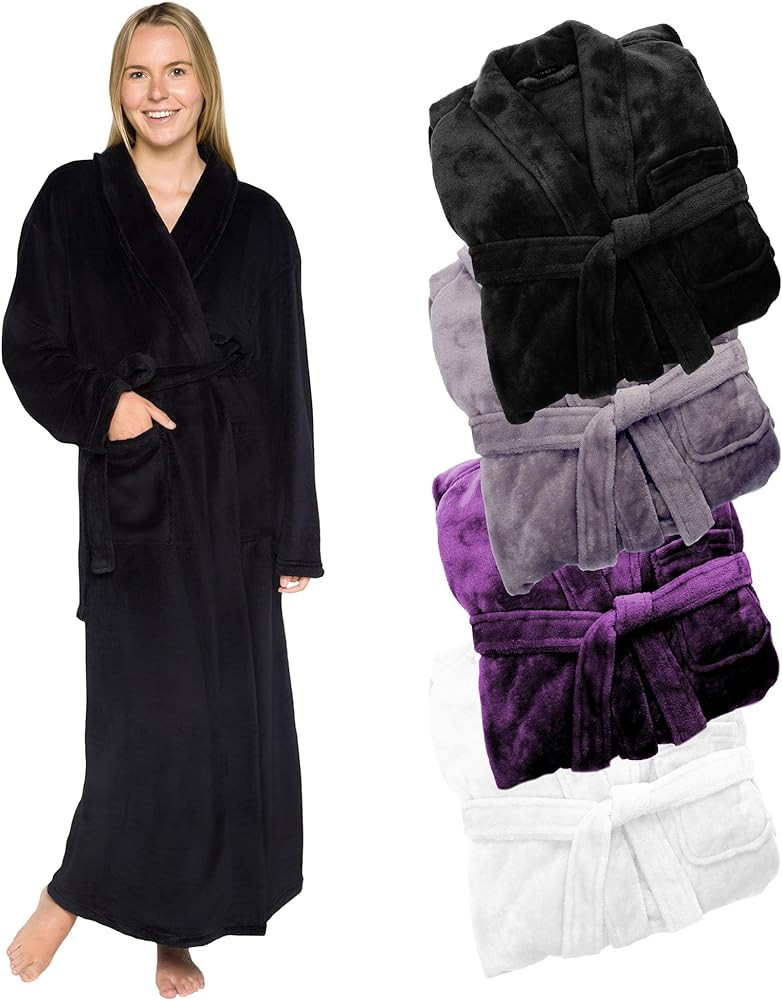 Womens Plush Fleece Bath Robe, Fluffy Long Bathrobe, Great Gift for Mother's Day, Grandma, Daught... | Amazon (US)