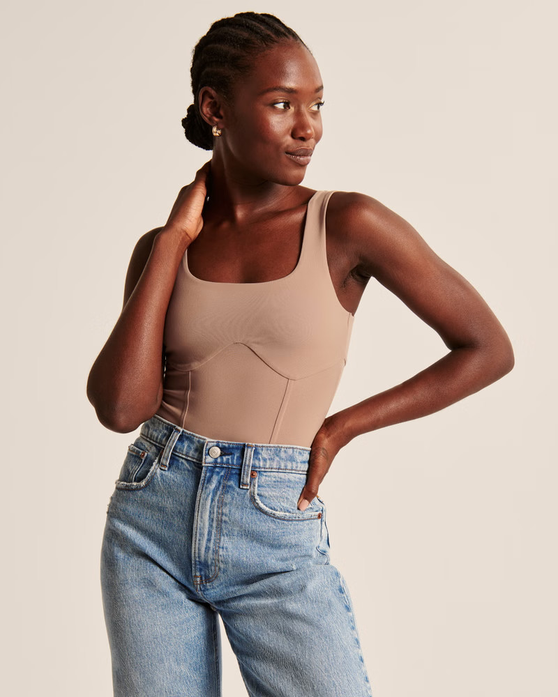 Double-Layered Seamless Fabric Corset Bodysuit | Abercrombie & Fitch (US)