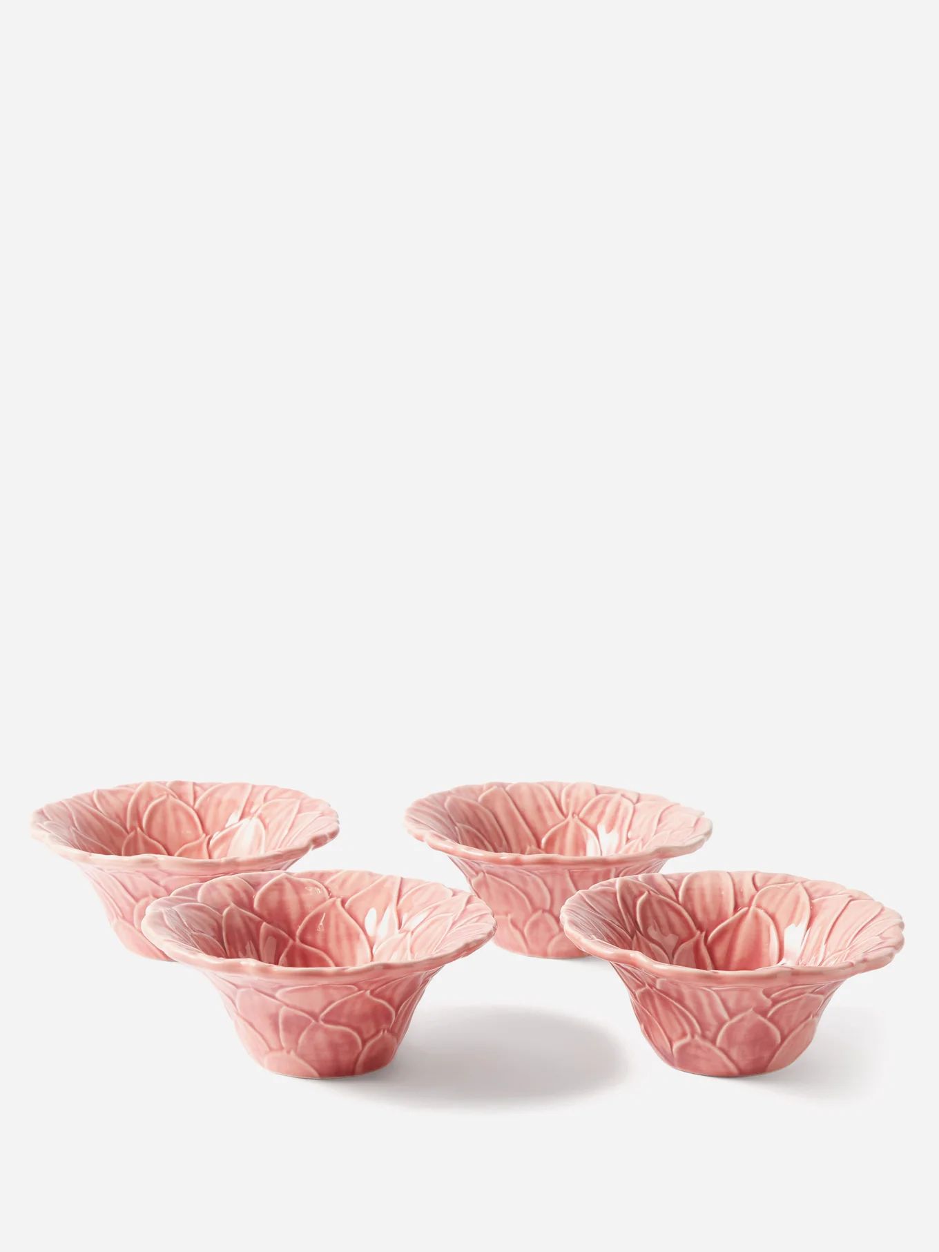 Set of four dahlia earthenware bowls | Bordallo Pinheiro | Matches (US)