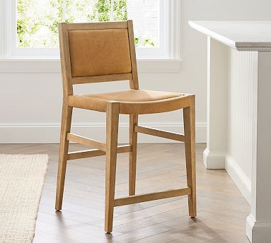 Tatum Leather Stool | Pottery Barn (US)