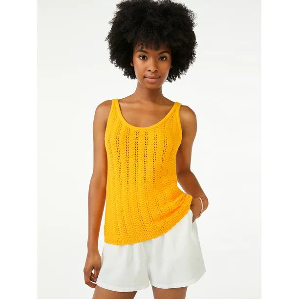 Scoop Women's Sweater Tank Top with Scallop Hem | Walmart (US)