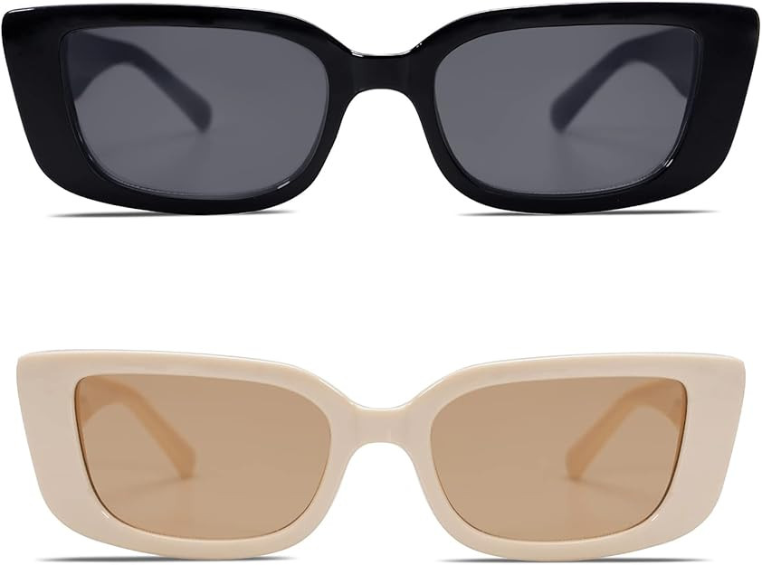 Allarallvr Rectangle Sunglasses for Women 90s Retro Trendy Y2K Classical Vintage Square Shades AR... | Amazon (US)