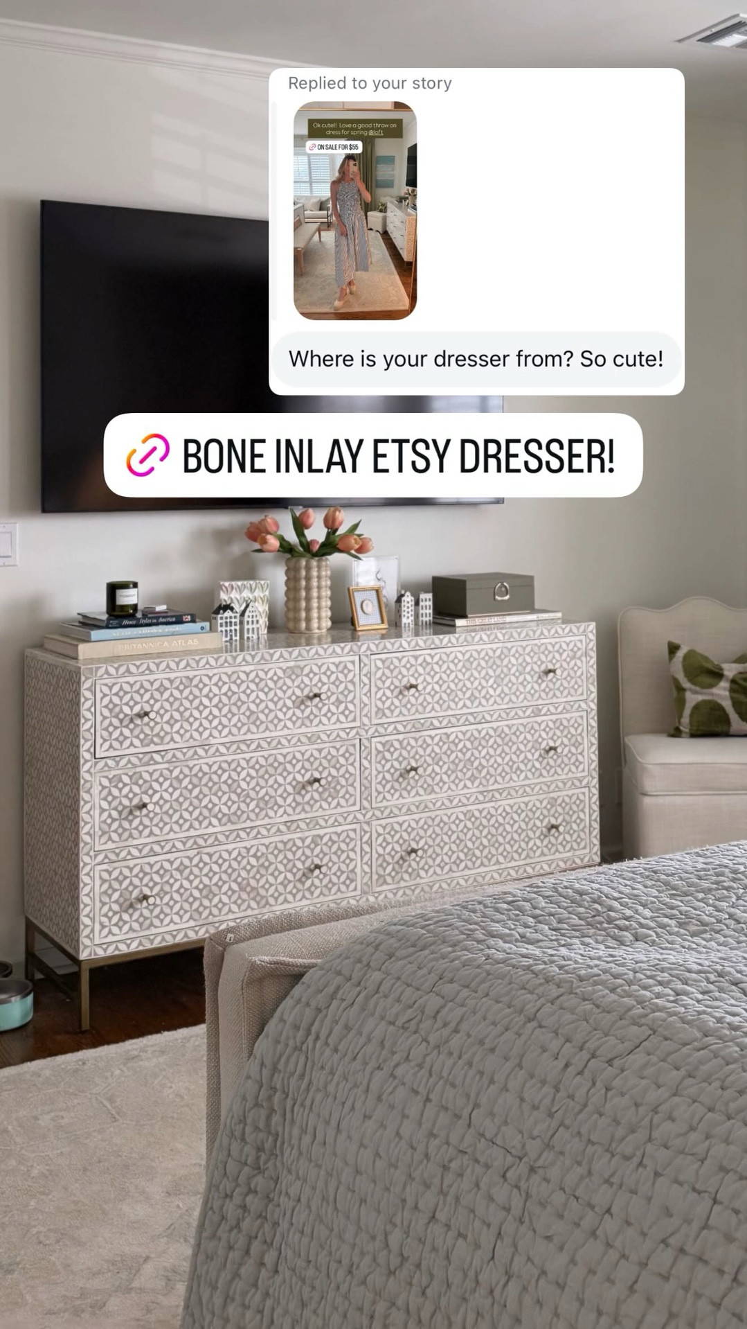 Love my @Etsy  bone inlay dresser!! 

#LTKHome #LTKdayinmylife #LTKSaleAlert