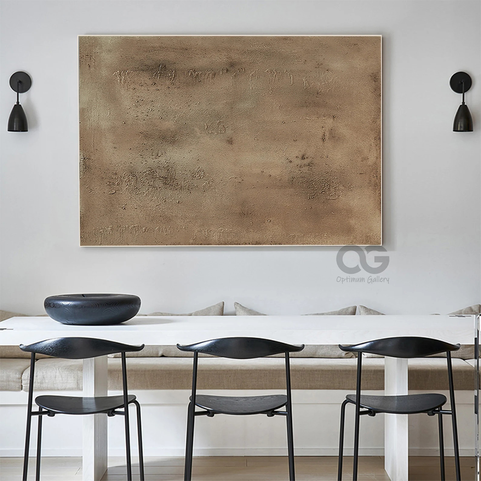 Large Minimalist Brown Painting Modern Abstract Minimalist Brown Wall Art Acrylic Original Brown ... | Etsy (US)