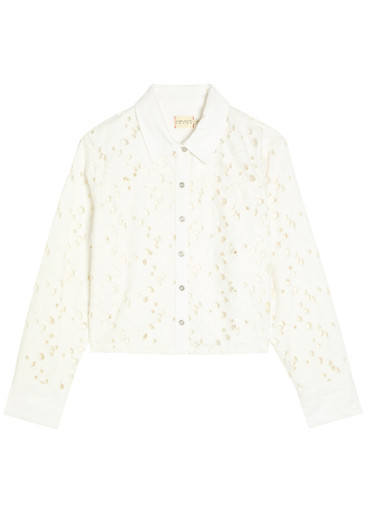 Finely cutwork embroidered denim shirt | Harvey Nichols