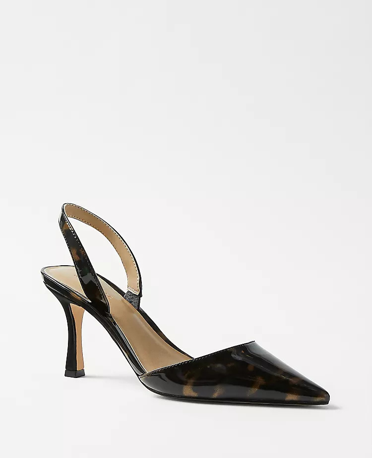 Kerry Tortoiseshell Print Slingback Pumps | Ann Taylor (US)