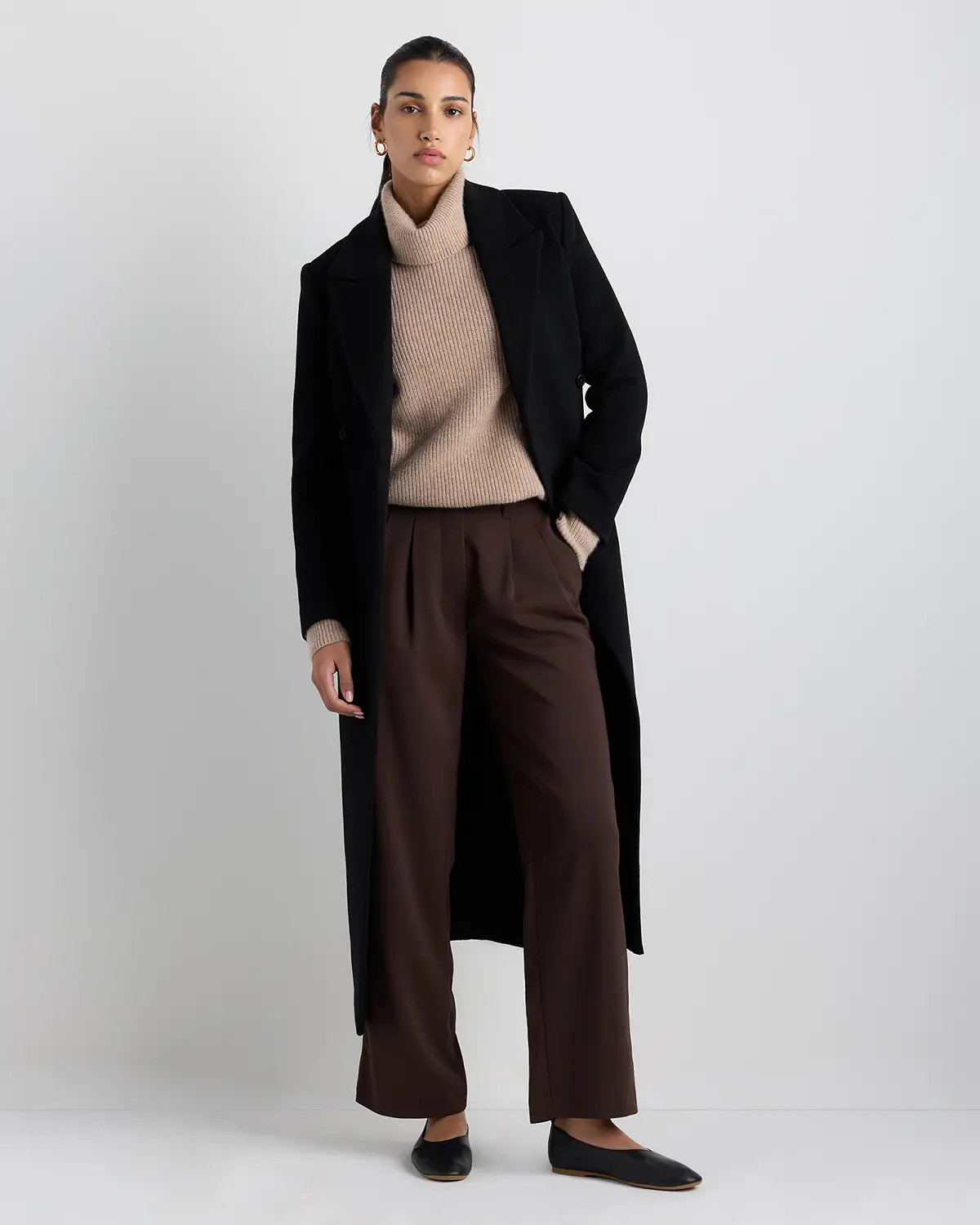 Wool Cashmere Tailored Long Coat | Quince